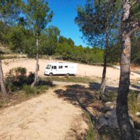 This was the designated parking area while we visited a monument in Spain. It was quite a trek through the woodland to get there, and when we did it was locked up tight. Guess the lack of cars should have been a clue.