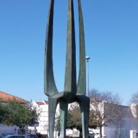 Unusual Statue on a roundabout in Evora
