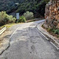 The diversion on the way to Mystras, Greece