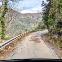 The diversion on the way to Mystras, Greece