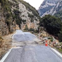 The diversion on the way to Mystras, Greece