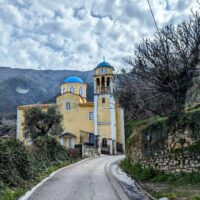 The diversion on the way to Mystras, Greece