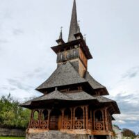 The modern wooden church of Desesti, Romania